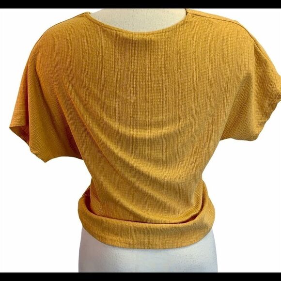 ZARA mustard knotted textured weave top Sz S - Picture 6 of 8
